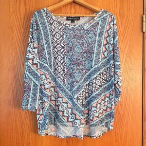 NWOT Almost Famous Bright Colored Native / Geometric Patterned Sweater Sz 1X